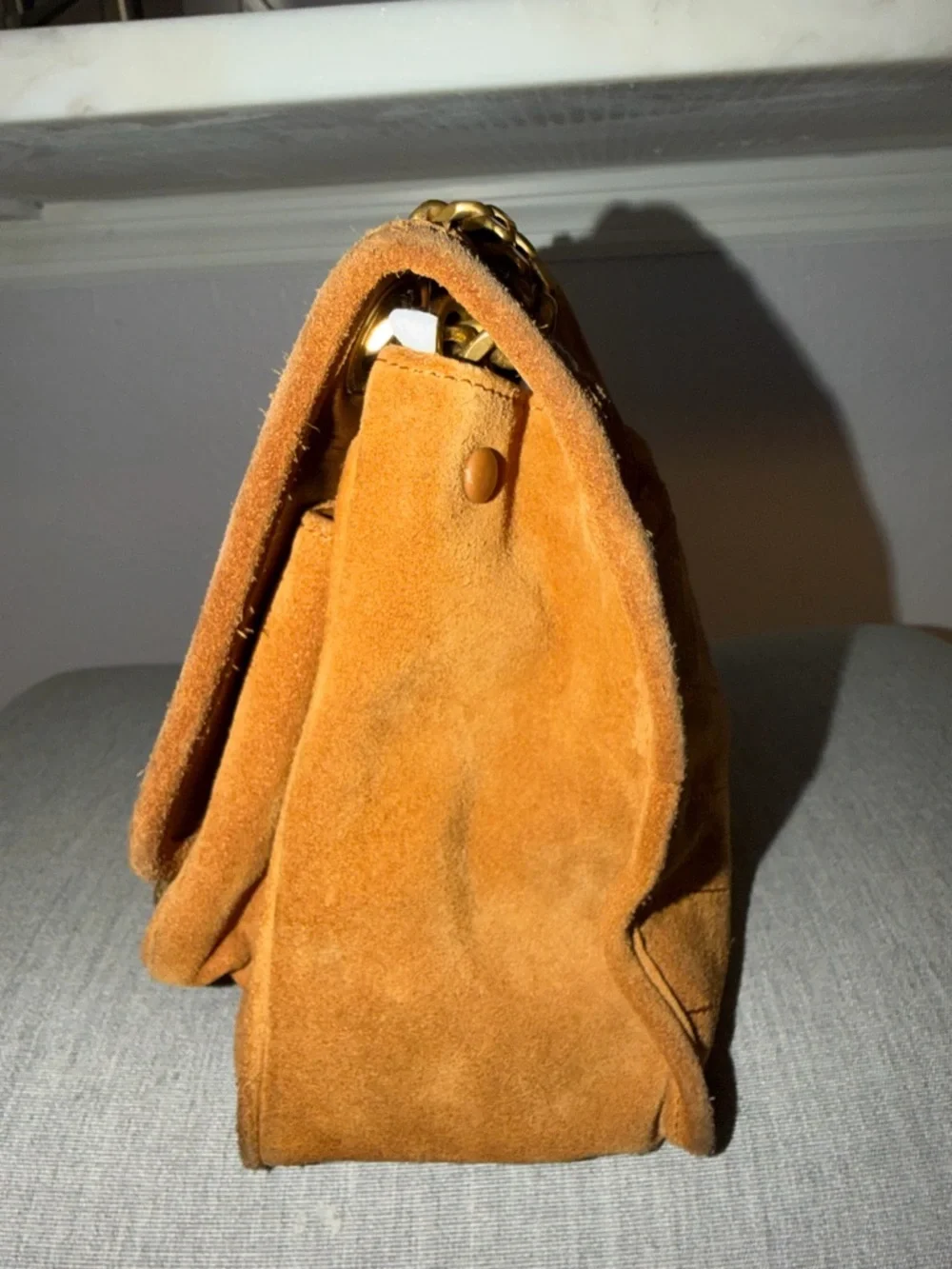 YSL Saint Laurent Cognac/Tan Suede Handbag - Picture 12 of 16